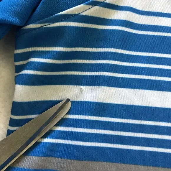 Oakley Men Blue Gray Stripe Regular Fit Short Sleeve Hydrolix Golf Polo Shirt XL - Picture 6 of 11